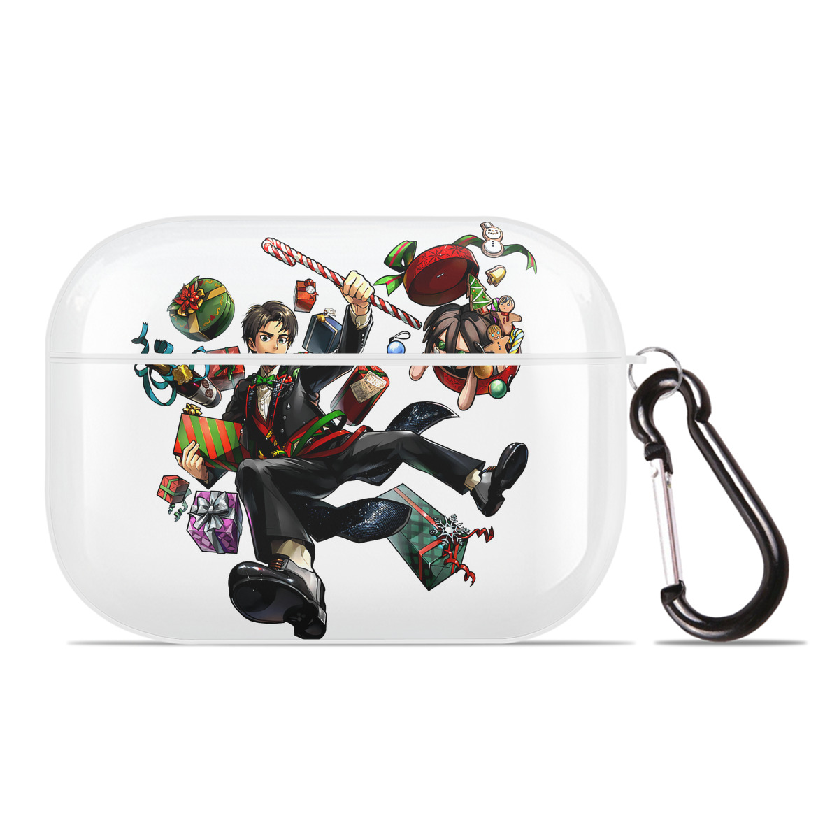 （画像用） 進撃の巨人 エレン･イェーガー Attack on Titan Eren Jäger 【AirPods Pro用】ハードシェル保護ケース 耐衝撃・防指紋・カラビナ付き商品仕様
