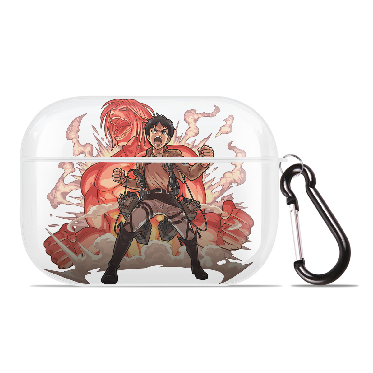 （画像用） 進撃の巨人 エレン･イェーガー Attack on Titan Eren Jäger 【AirPods Pro用】ハードシェル保護ケース 耐衝撃・防指紋・カラビナ付き商品仕様
