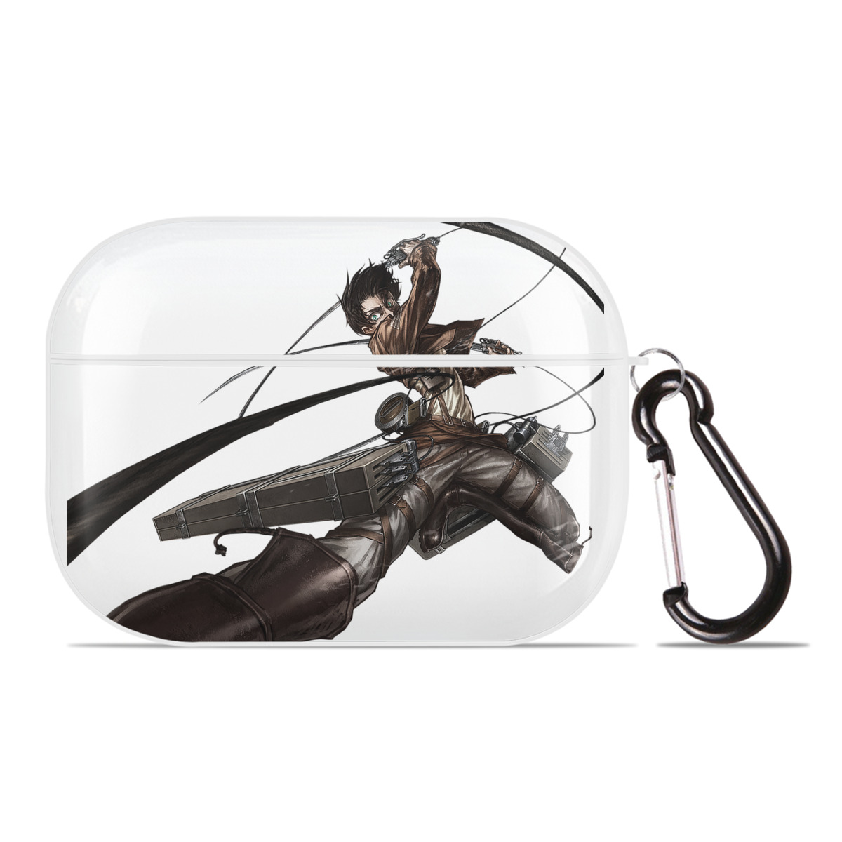 （画像用） 進撃の巨人 エレン･イェーガー Attack on Titan Eren Jäger 【AirPods Pro用】ハードシェル保護ケース 耐衝撃・防指紋・カラビナ付き商品仕様