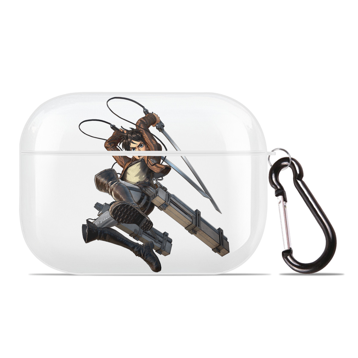 （画像用） 進撃の巨人 エレン･イェーガー Attack on Titan Eren Jäger 【AirPods Pro用】ハードシェル保護ケース 耐衝撃・防指紋・カラビナ付き商品仕様