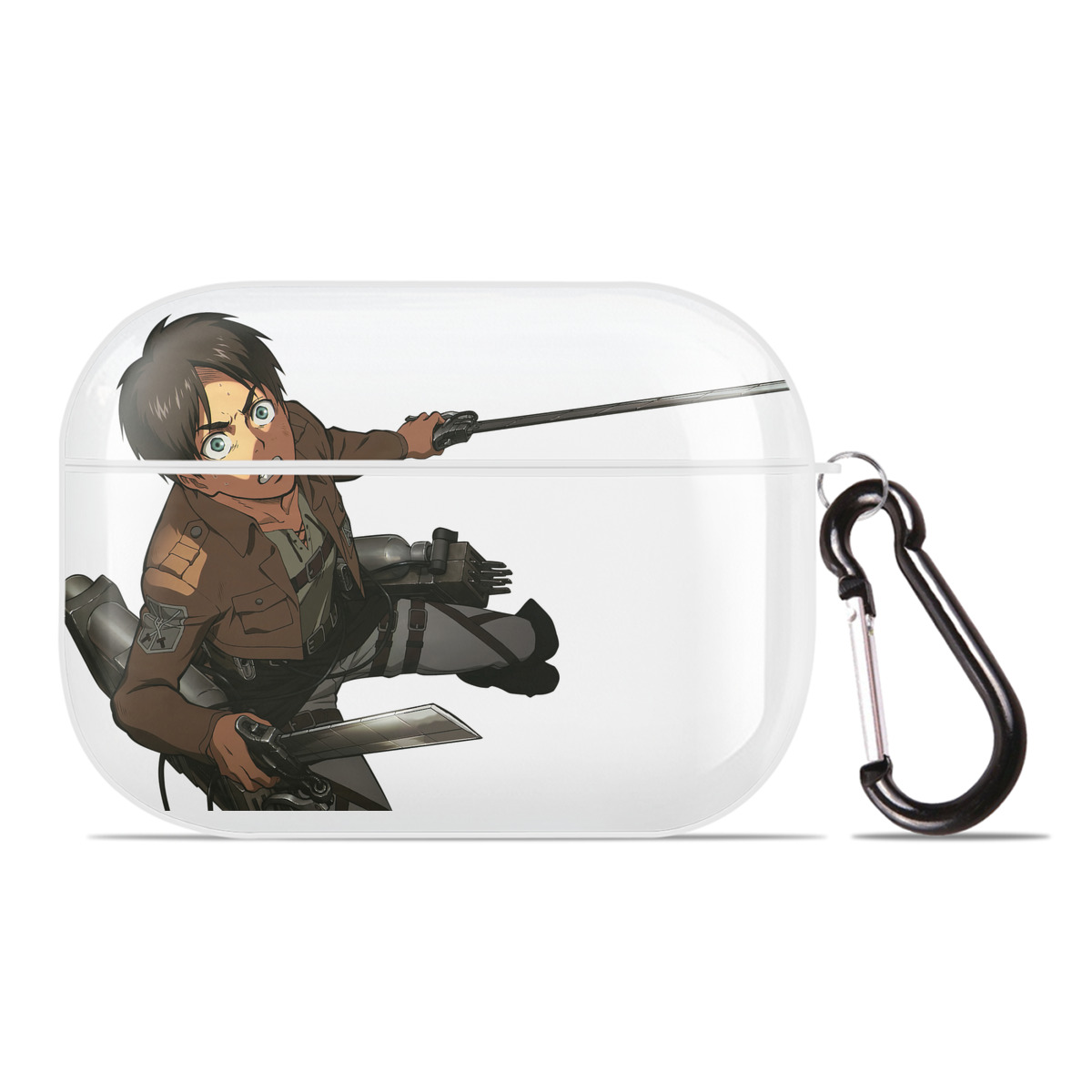 （画像用） 進撃の巨人 エレン･イェーガー Attack on Titan Eren Jäger 【AirPods Pro用】ハードシェル保護ケース 耐衝撃・防指紋・カラビナ付き商品仕様