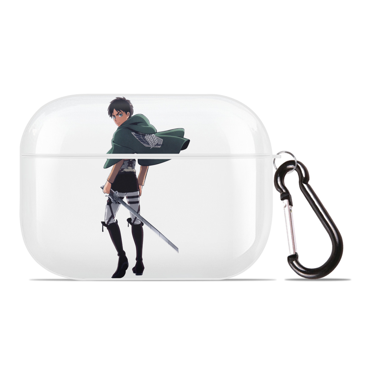 （画像用） 進撃の巨人 エレン･イェーガー Attack on Titan Eren Jäger 【AirPods Pro用】ハードシェル保護ケース 耐衝撃・防指紋・カラビナ付き商品仕様