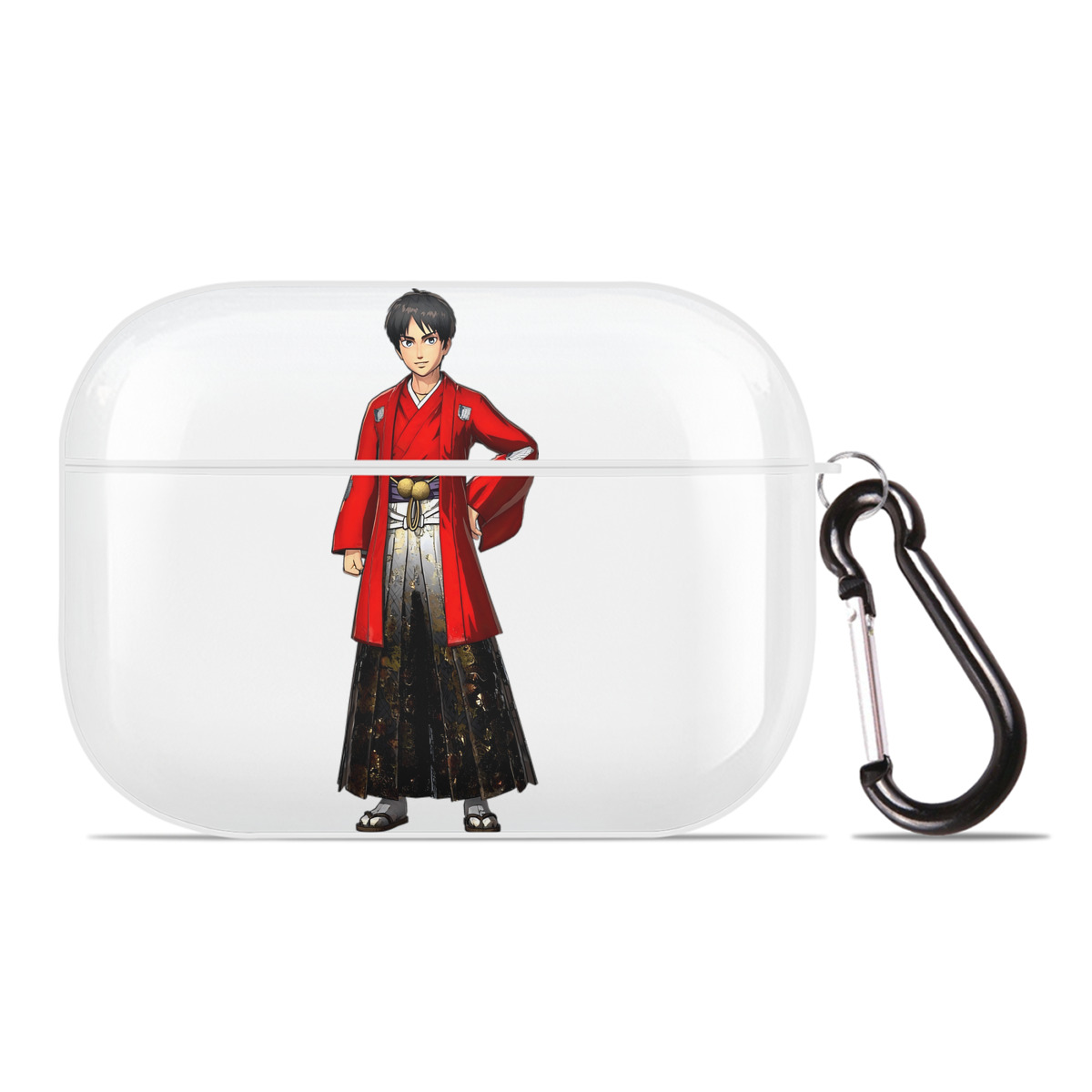 （画像用） 進撃の巨人 エレン･イェーガー Attack on Titan Eren Jäger 【AirPods Pro用】ハードシェル保護ケース 耐衝撃・防指紋・カラビナ付き商品仕様