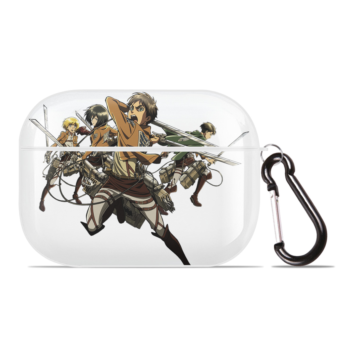（画像用） 進撃の巨人 エレン･イェーガー Attack on Titan Eren Jäger 【AirPods Pro用】ハードシェル保護ケース 耐衝撃・防指紋・カラビナ付き商品仕様