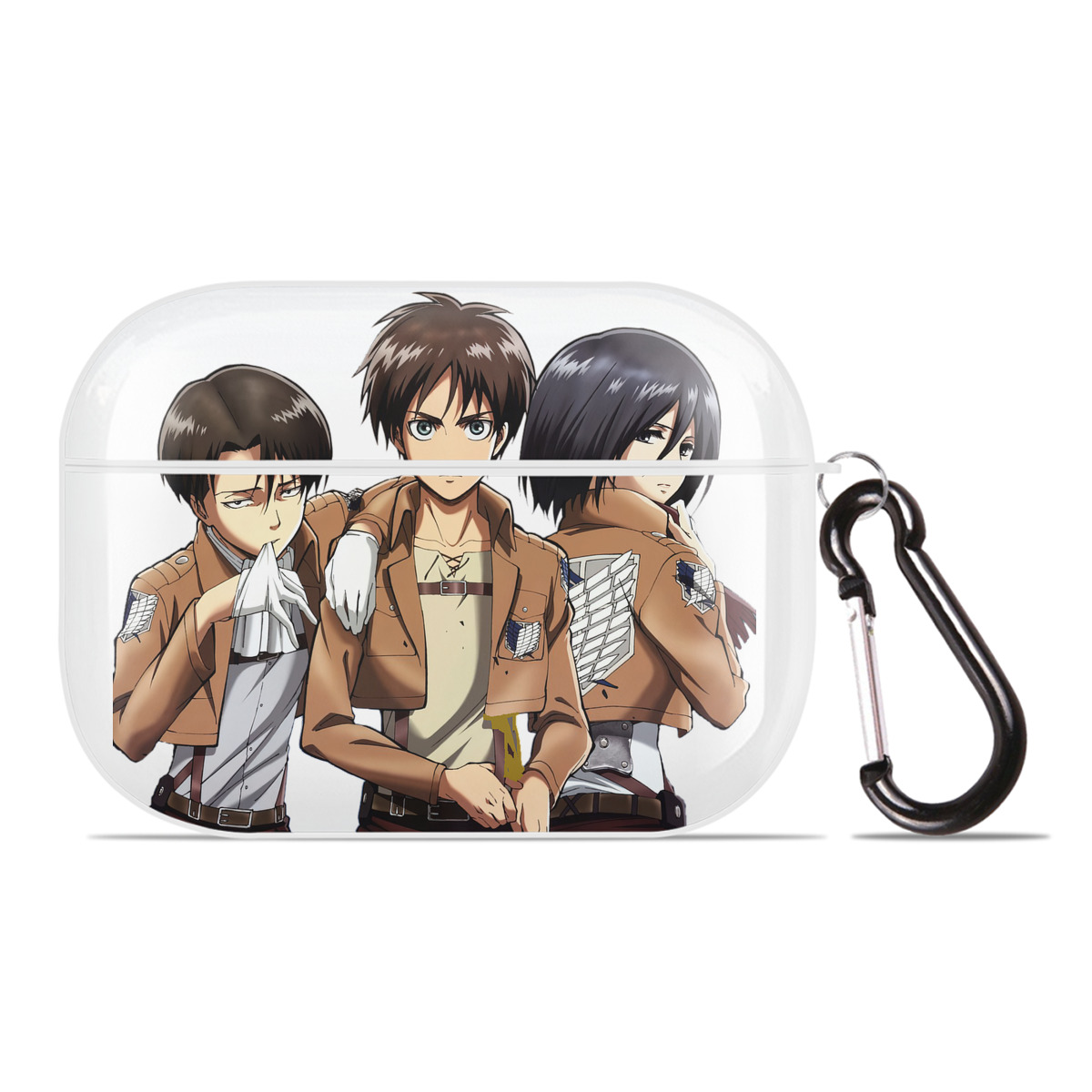 （画像用） 進撃の巨人 エレン･イェーガー Attack on Titan Eren Jäger 【AirPods Pro用】ハードシェル保護ケース 耐衝撃・防指紋・カラビナ付き商品仕様