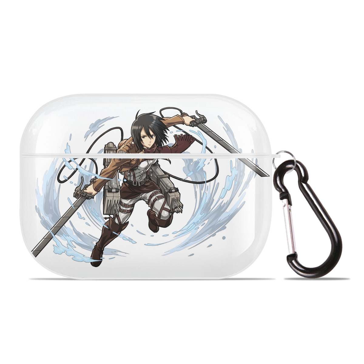 （画像用） 進撃の巨人 ミカサ·アッカーマン Attack on Titan Mikasa Ackerman 【AirPods Pro用】ハードシェル保護ケース 耐衝撃・防指紋・カラビナ付き商品仕様