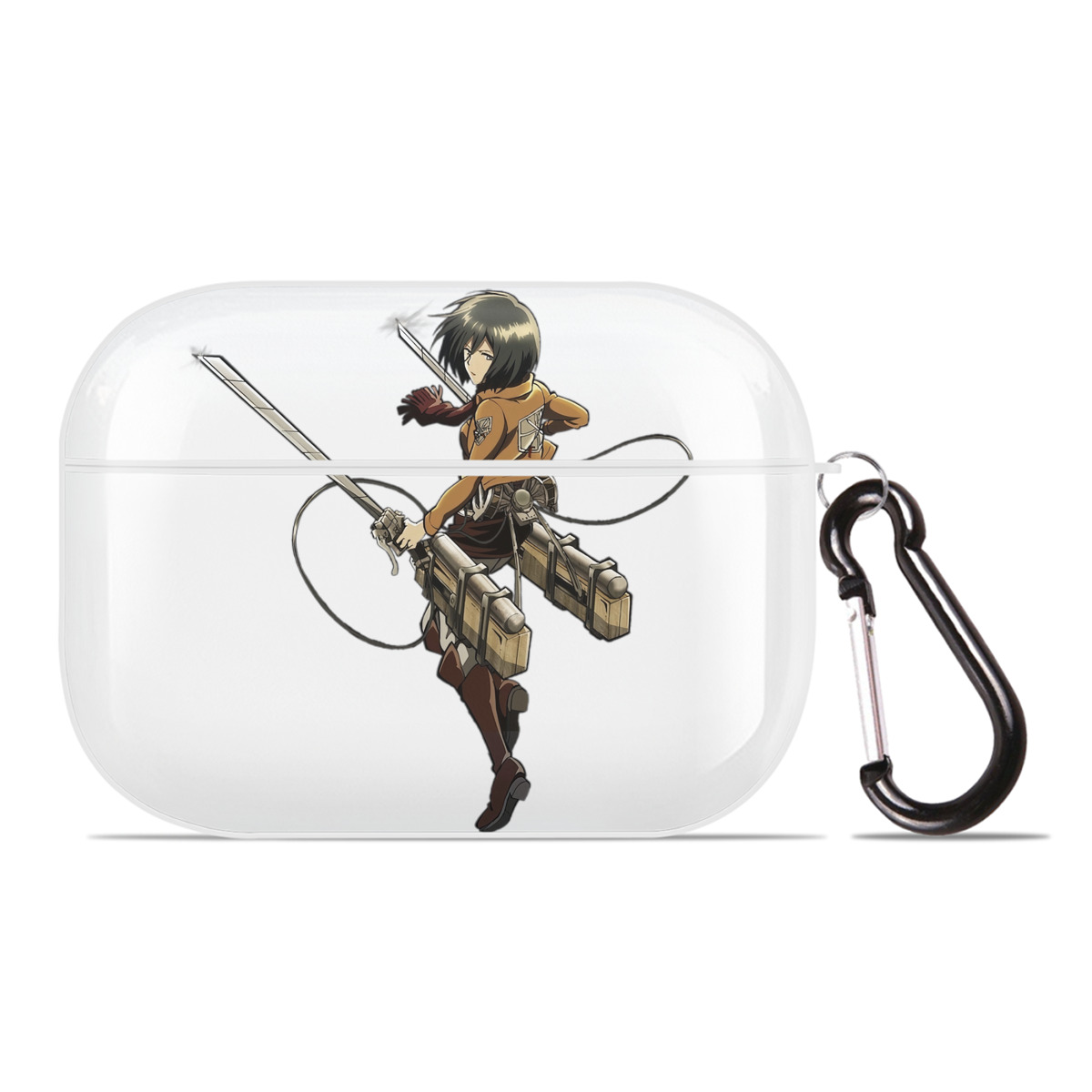 （画像用） 進撃の巨人 ミカサ·アッカーマン Attack on Titan Mikasa Ackerman 【AirPods Pro用】ハードシェル保護ケース 耐衝撃・防指紋・カラビナ付き商品仕様