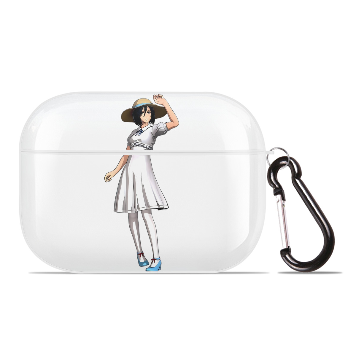 （画像用） 進撃の巨人 ミカサ·アッカーマン Attack on Titan Mikasa Ackerman 【AirPods Pro用】ハードシェル保護ケース 耐衝撃・防指紋・カラビナ付き商品仕様
