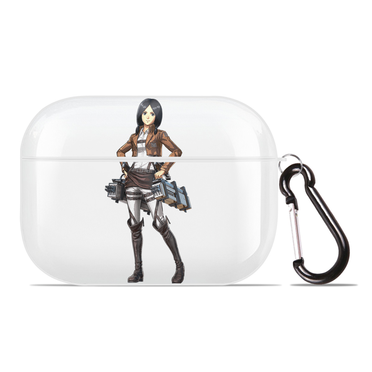 （画像用） 進撃の巨人 ミカサ·アッカーマン Attack on Titan Mikasa Ackerman 【AirPods Pro用】ハードシェル保護ケース 耐衝撃・防指紋・カラビナ付き商品仕様