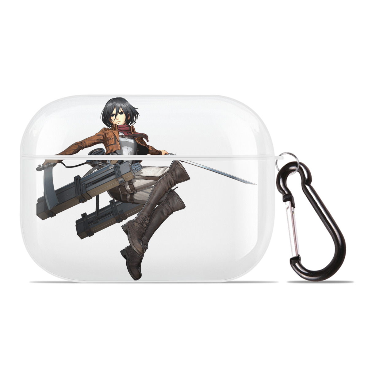 （画像用） 進撃の巨人 ミカサ·アッカーマン Attack on Titan Mikasa Ackerman 【AirPods Pro用】ハードシェル保護ケース 耐衝撃・防指紋・カラビナ付き商品仕様