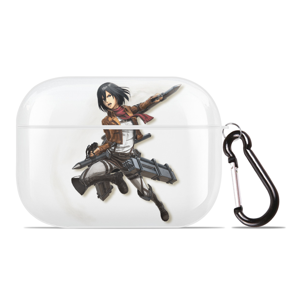 （画像用） 進撃の巨人 ミカサ·アッカーマン Attack on Titan Mikasa Ackerman 【AirPods Pro用】ハードシェル保護ケース 耐衝撃・防指紋・カラビナ付き商品仕様