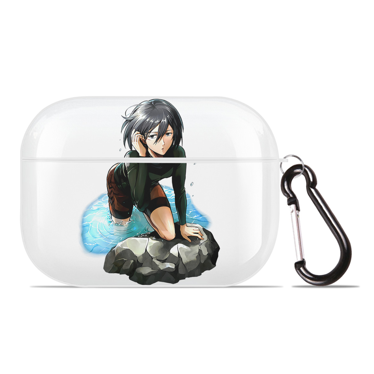 （画像用） 進撃の巨人 ミカサ·アッカーマン Attack on Titan Mikasa Ackerman 【AirPods Pro用】ハードシェル保護ケース 耐衝撃・防指紋・カラビナ付き商品仕様