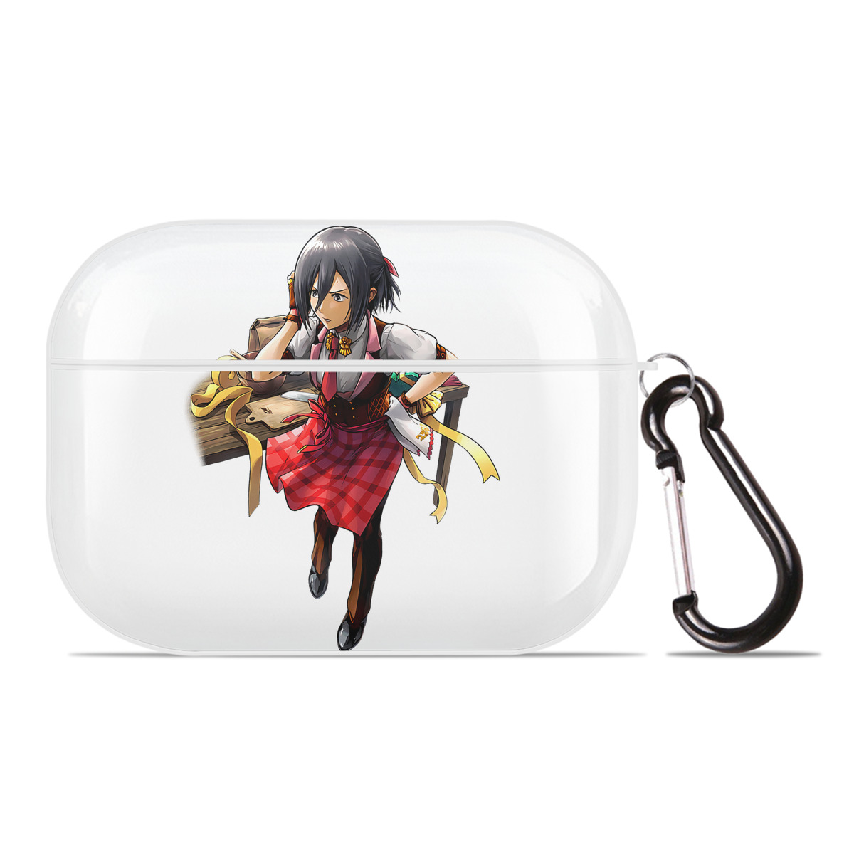（画像用） 進撃の巨人 ミカサ·アッカーマン Attack on Titan Mikasa Ackerman 【AirPods Pro用】ハードシェル保護ケース 耐衝撃・防指紋・カラビナ付き商品仕様