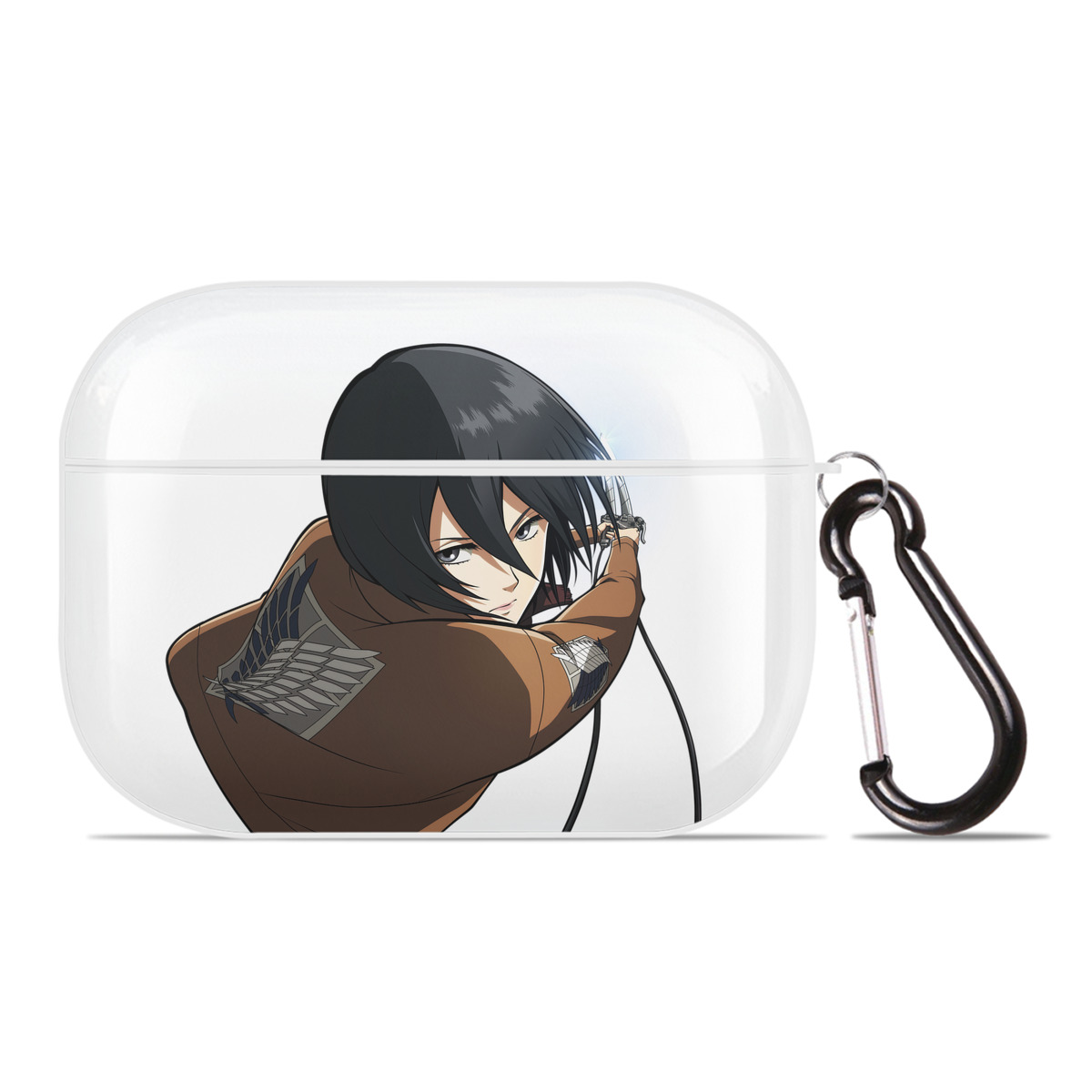 （画像用） 進撃の巨人 ミカサ·アッカーマン Attack on Titan Mikasa Ackerman 【AirPods Pro用】ハードシェル保護ケース 耐衝撃・防指紋・カラビナ付き商品仕様
