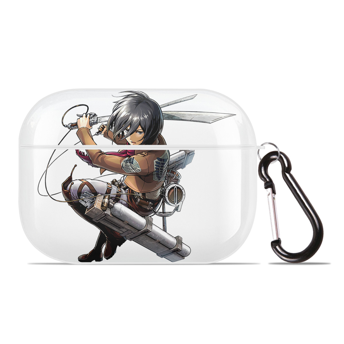 （画像用） 進撃の巨人 ミカサ·アッカーマン Attack on Titan Mikasa Ackerman 【AirPods Pro用】ハードシェル保護ケース 耐衝撃・防指紋・カラビナ付き商品仕様