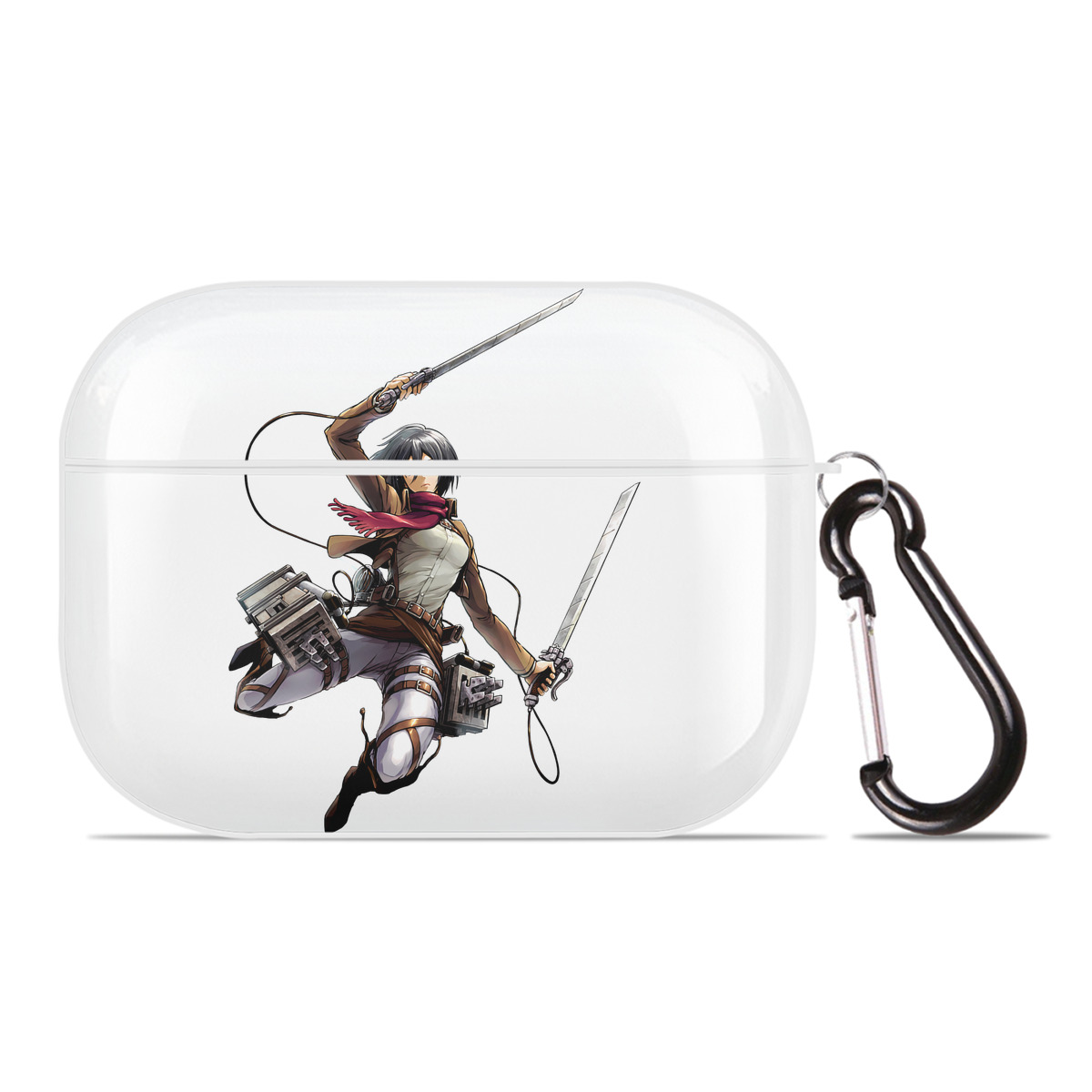 （画像用） 進撃の巨人 ミカサ·アッカーマン Attack on Titan Mikasa Ackerman 【AirPods Pro用】ハードシェル保護ケース 耐衝撃・防指紋・カラビナ付き商品仕様