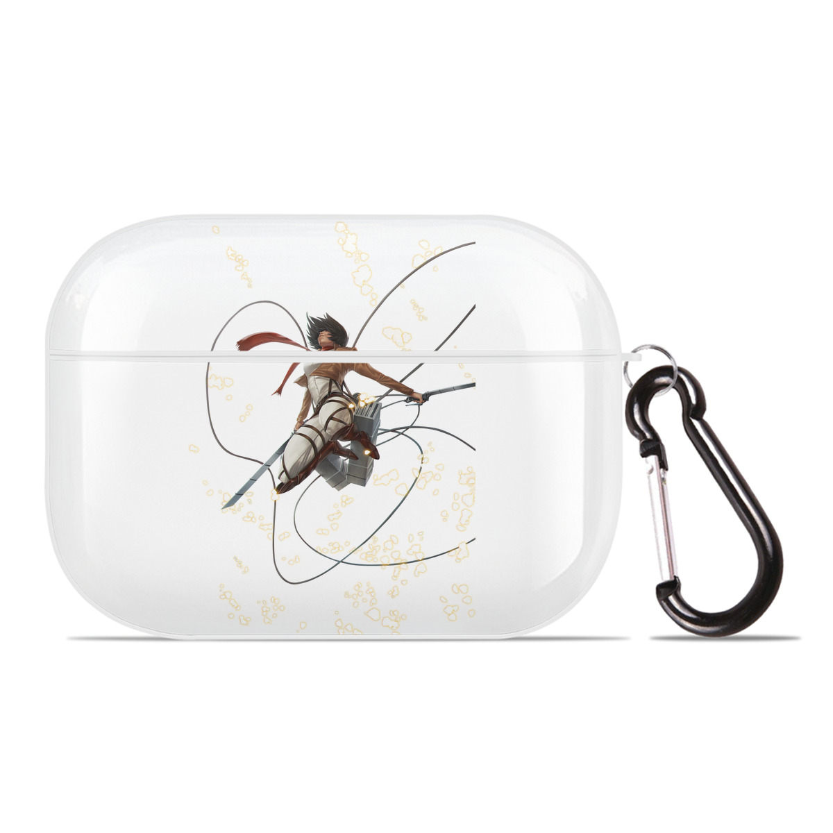 （画像用） 進撃の巨人 ミカサ·アッカーマン Attack on Titan Mikasa Ackerman 【AirPods Pro用】ハードシェル保護ケース 耐衝撃・防指紋・カラビナ付き商品仕様