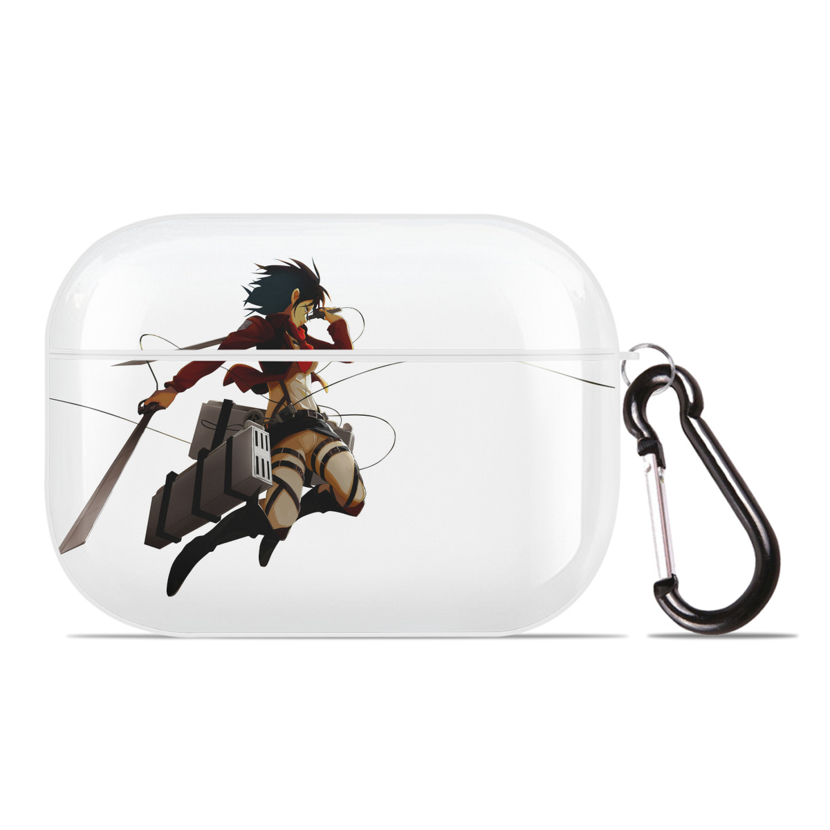（画像用） 進撃の巨人 ミカサ·アッカーマン Attack on Titan Mikasa Ackerman 【AirPods Pro用】ハードシェル保護ケース 耐衝撃・防指紋・カラビナ付き商品仕様