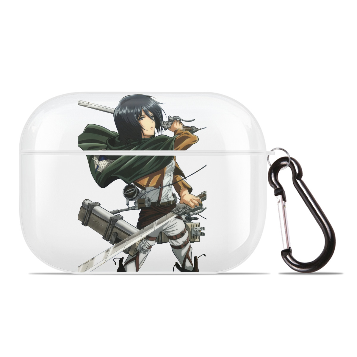 （画像用） 進撃の巨人 ミカサ·アッカーマン Attack on Titan Mikasa Ackerman 【AirPods Pro用】ハードシェル保護ケース 耐衝撃・防指紋・カラビナ付き商品仕様