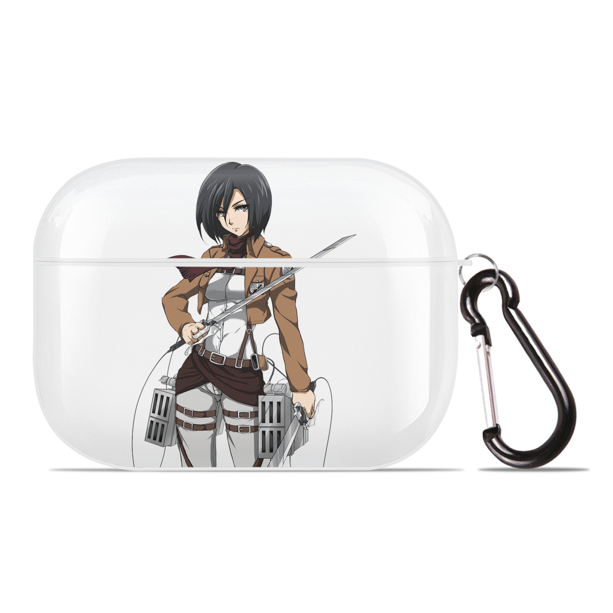 （画像用） 進撃の巨人 ミカサ·アッカーマン Attack on Titan Mikasa Ackerman 【AirPods Pro用】ハードシェル保護ケース 耐衝撃・防指紋・カラビナ付き商品仕様