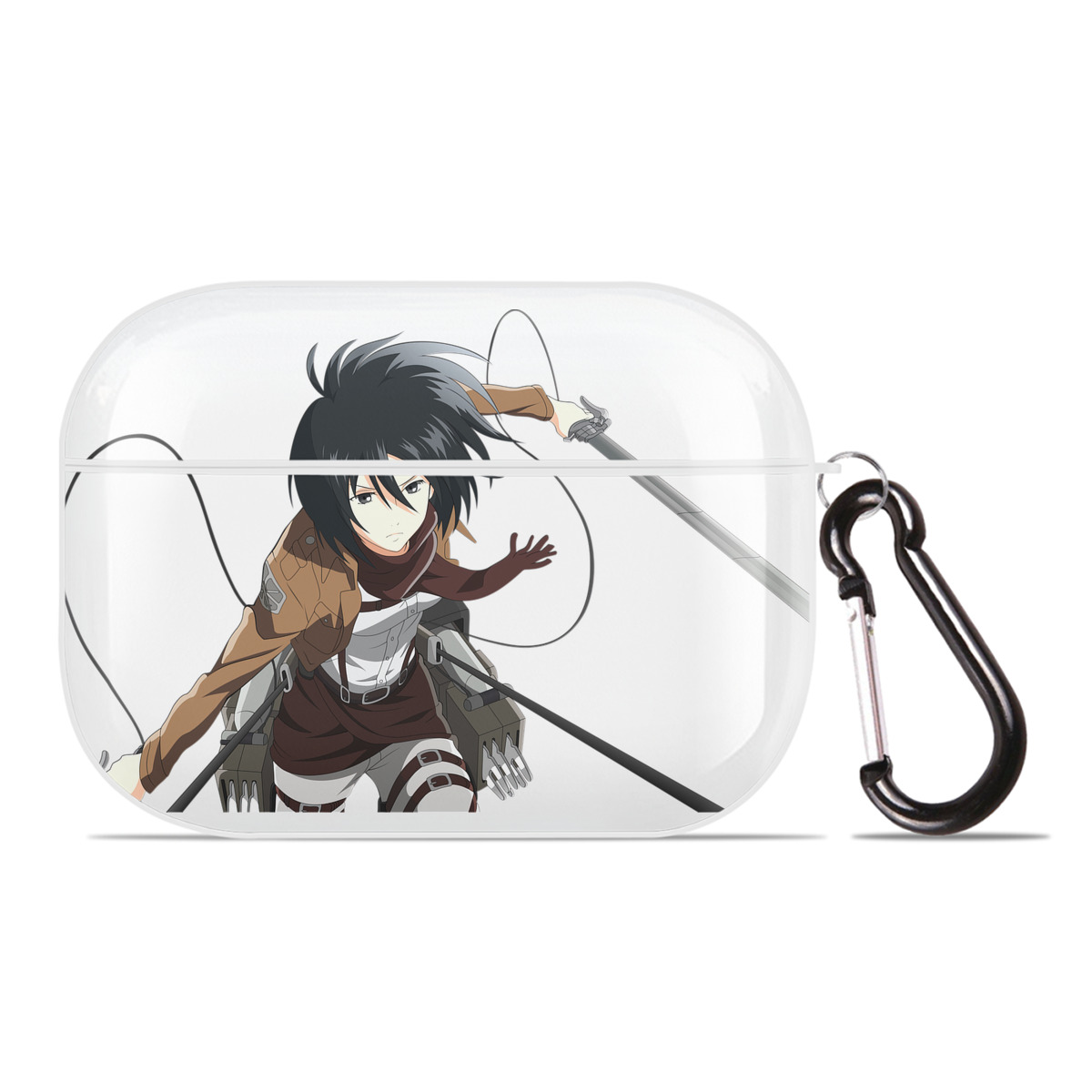 （画像用） 進撃の巨人 ミカサ·アッカーマン Attack on Titan Mikasa Ackerman 【AirPods Pro用】ハードシェル保護ケース 耐衝撃・防指紋・カラビナ付き商品仕様