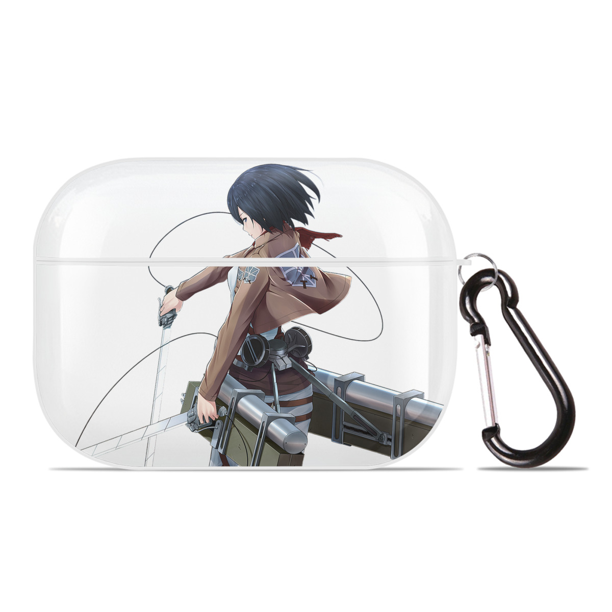 （画像用） 進撃の巨人 ミカサ·アッカーマン Attack on Titan Mikasa Ackerman 【AirPods Pro用】ハードシェル保護ケース 耐衝撃・防指紋・カラビナ付き商品仕様