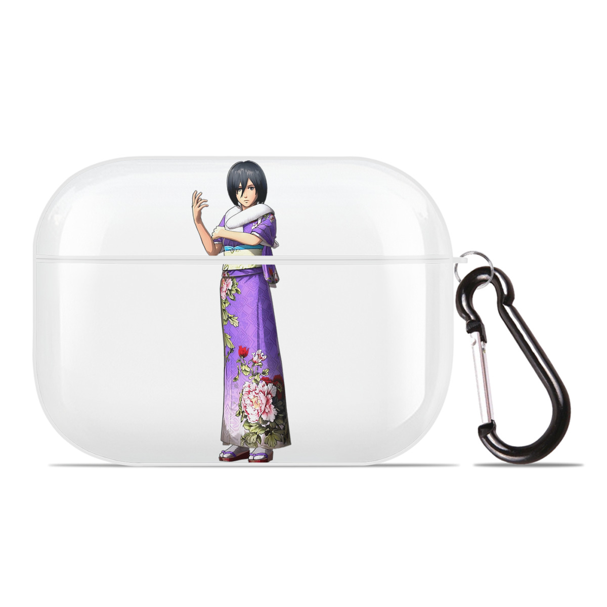 （画像用） 進撃の巨人 ミカサ·アッカーマン Attack on Titan Mikasa Ackerman 【AirPods Pro用】ハードシェル保護ケース 耐衝撃・防指紋・カラビナ付き商品仕様