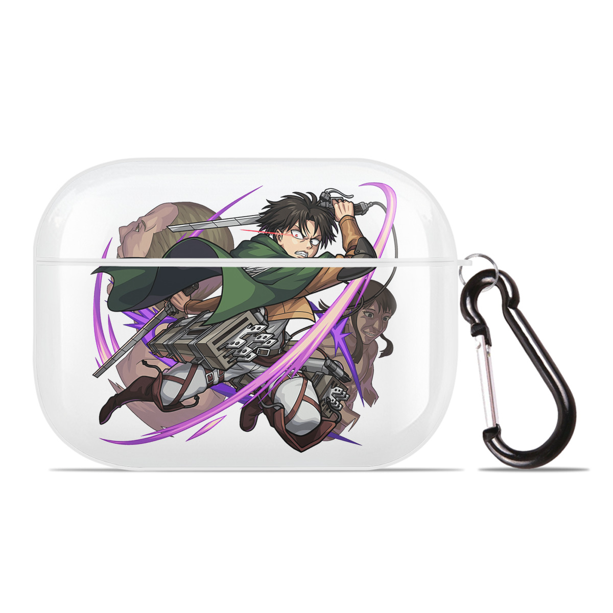 （画像用） 進撃の巨人 リヴァイ·アッカーマン Attack on Titan Levi Ackerman 【AirPods Pro用】ハードシェル保護ケース 耐衝撃・防指紋・カラビナ付き商品仕様