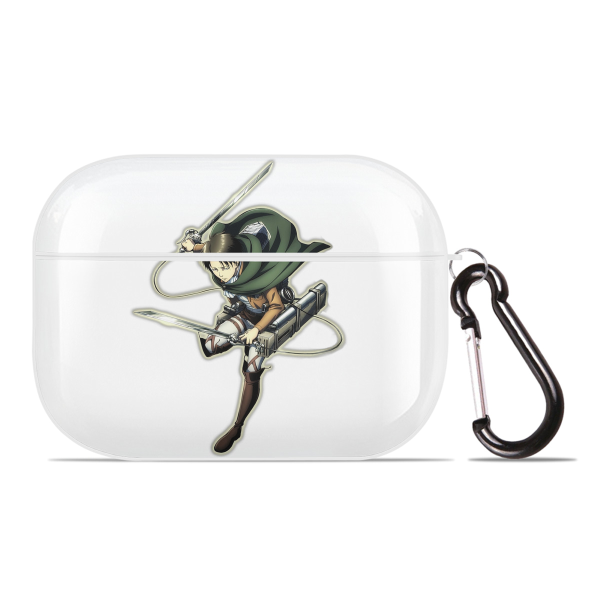 （画像用） 進撃の巨人 リヴァイ·アッカーマン Attack on Titan Levi Ackerman 【AirPods Pro用】ハードシェル保護ケース 耐衝撃・防指紋・カラビナ付き商品仕様