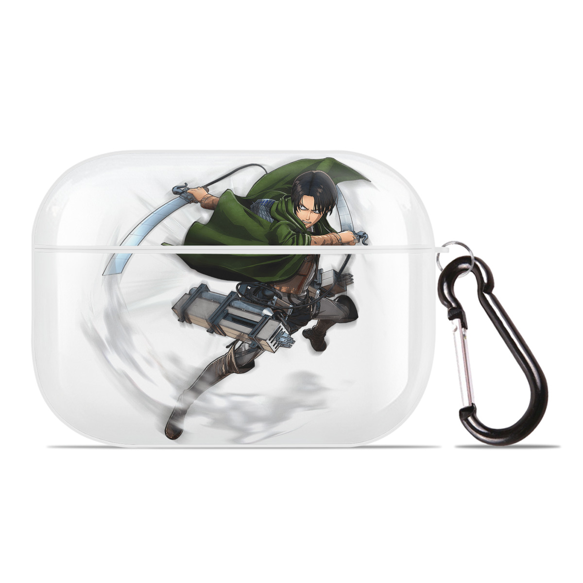 （画像用） 進撃の巨人 リヴァイ·アッカーマン Attack on Titan Levi Ackerman 【AirPods Pro用】ハードシェル保護ケース 耐衝撃・防指紋・カラビナ付き商品仕様