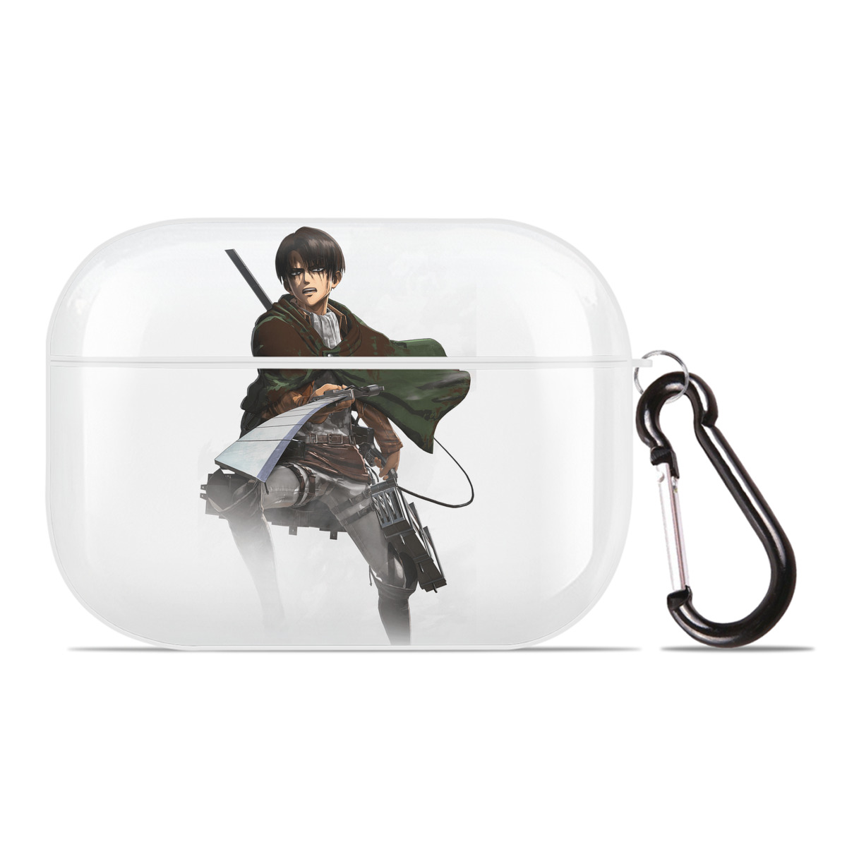 （画像用） 進撃の巨人 リヴァイ·アッカーマン Attack on Titan Levi Ackerman 【AirPods Pro用】ハードシェル保護ケース 耐衝撃・防指紋・カラビナ付き商品仕様
