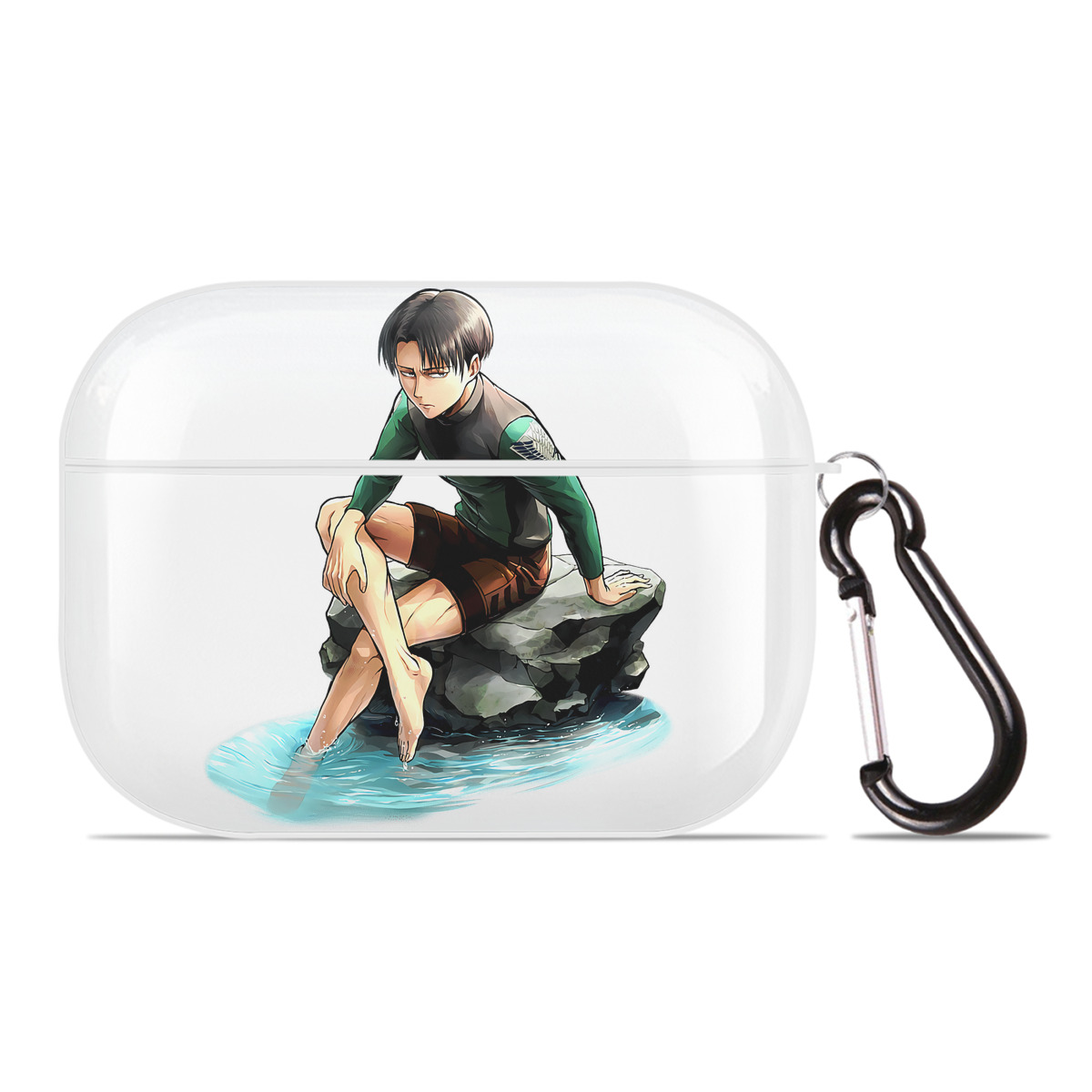 （画像用） 進撃の巨人 リヴァイ·アッカーマン Attack on Titan Levi Ackerman 【AirPods Pro用】ハードシェル保護ケース 耐衝撃・防指紋・カラビナ付き商品仕様