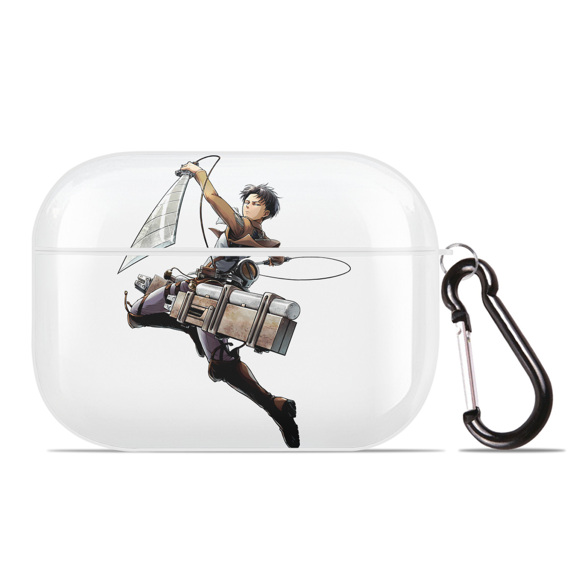 （画像用） 進撃の巨人 リヴァイ·アッカーマン Attack on Titan Levi Ackerman 【AirPods Pro用】ハードシェル保護ケース 耐衝撃・防指紋・カラビナ付き商品仕様