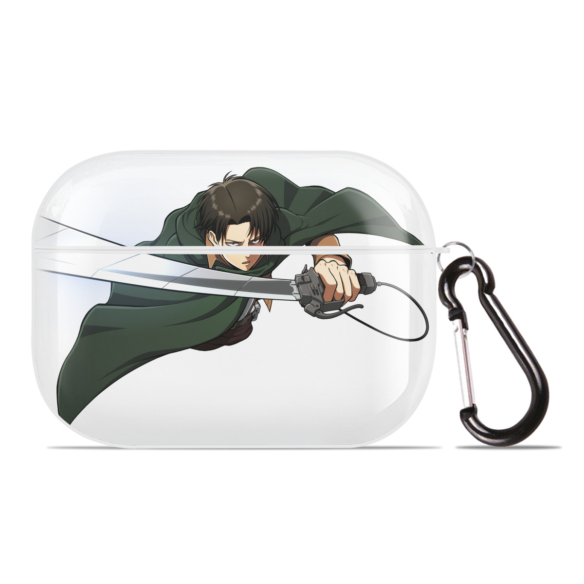 （画像用） 進撃の巨人 リヴァイ·アッカーマン Attack on Titan Levi Ackerman 【AirPods Pro用】ハードシェル保護ケース 耐衝撃・防指紋・カラビナ付き商品仕様