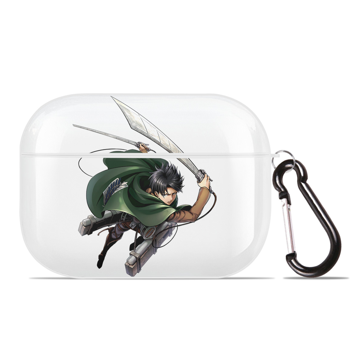 （画像用） 進撃の巨人 リヴァイ·アッカーマン Attack on Titan Levi Ackerman 【AirPods Pro用】ハードシェル保護ケース 耐衝撃・防指紋・カラビナ付き商品仕様