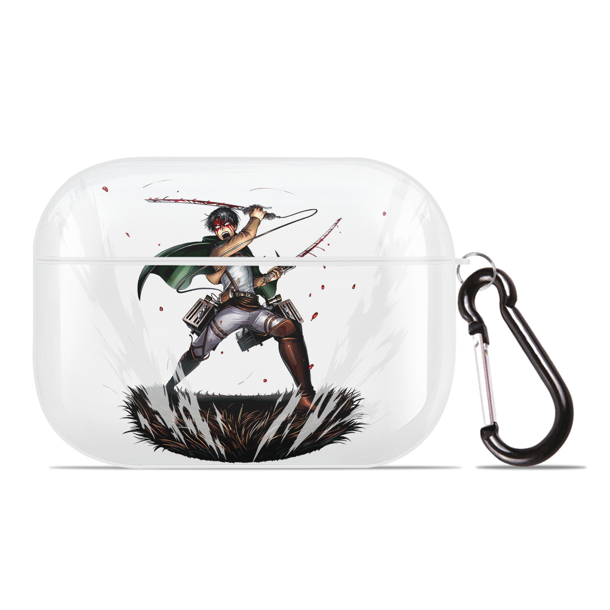 （画像用） 進撃の巨人 リヴァイ·アッカーマン Attack on Titan Levi Ackerman 【AirPods Pro用】ハードシェル保護ケース 耐衝撃・防指紋・カラビナ付き商品仕様