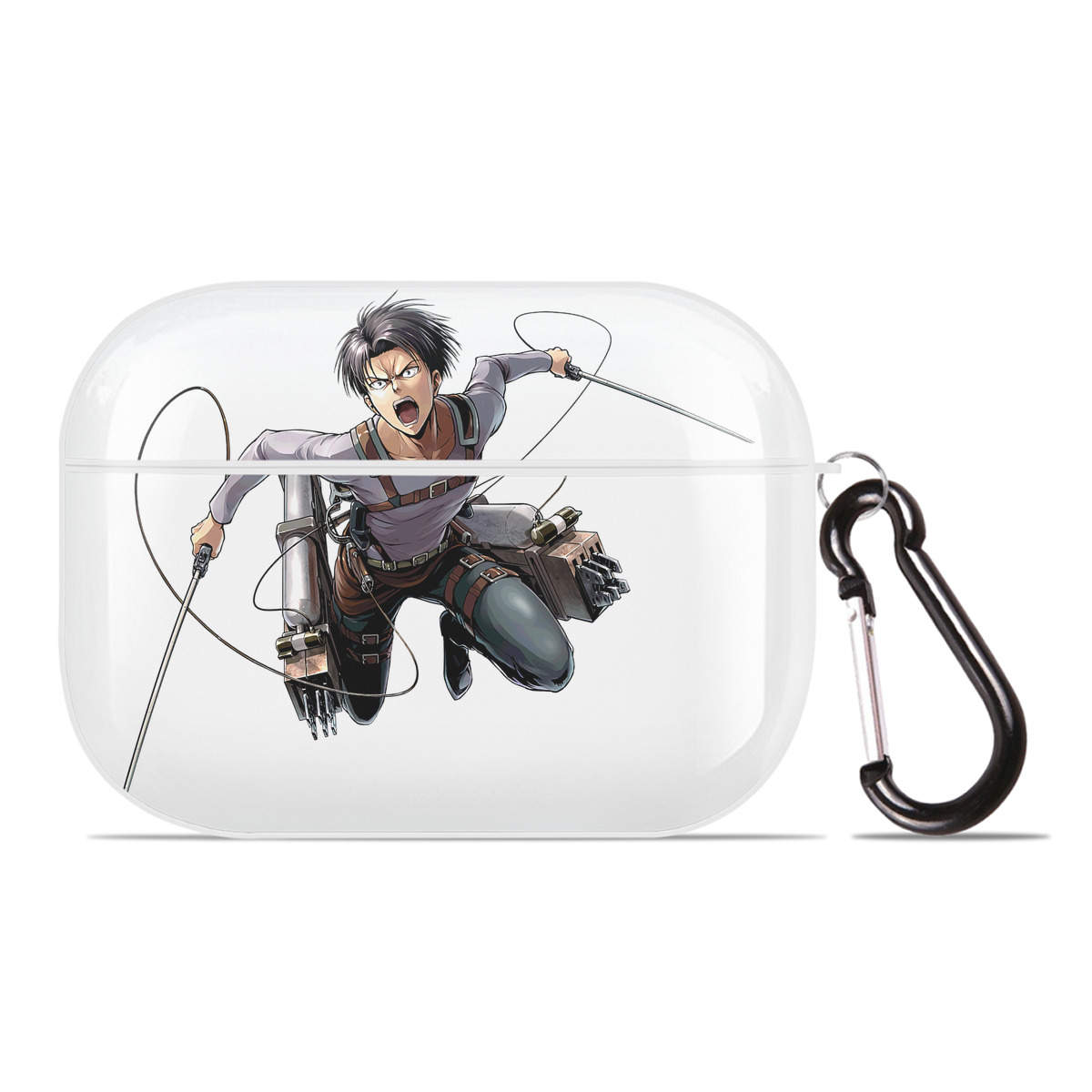 （画像用） 進撃の巨人 リヴァイ·アッカーマン Attack on Titan Levi Ackerman 【AirPods Pro用】ハードシェル保護ケース 耐衝撃・防指紋・カラビナ付き商品仕様