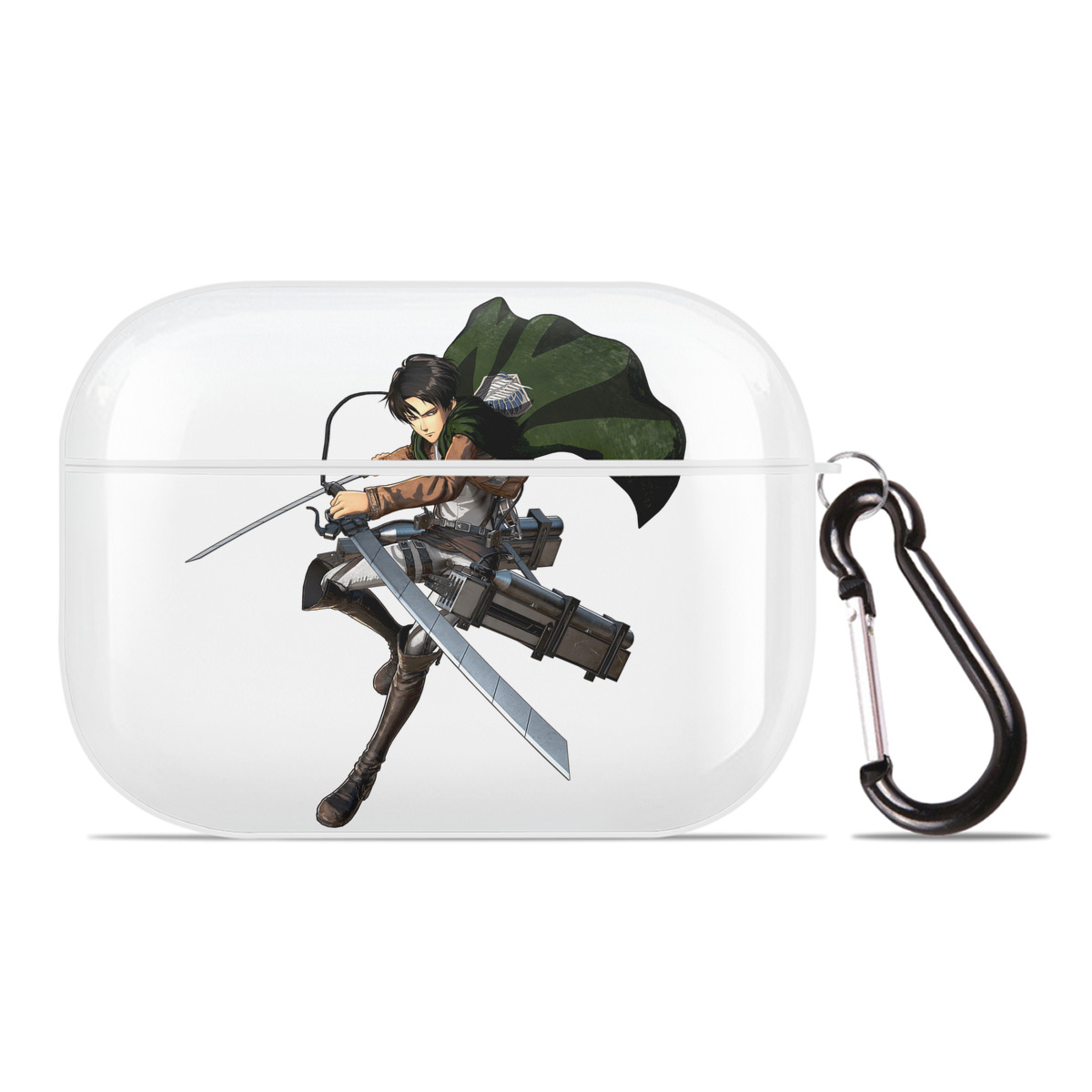 （画像用） 進撃の巨人 リヴァイ·アッカーマン Attack on Titan Levi Ackerman 【AirPods Pro用】ハードシェル保護ケース 耐衝撃・防指紋・カラビナ付き商品仕様