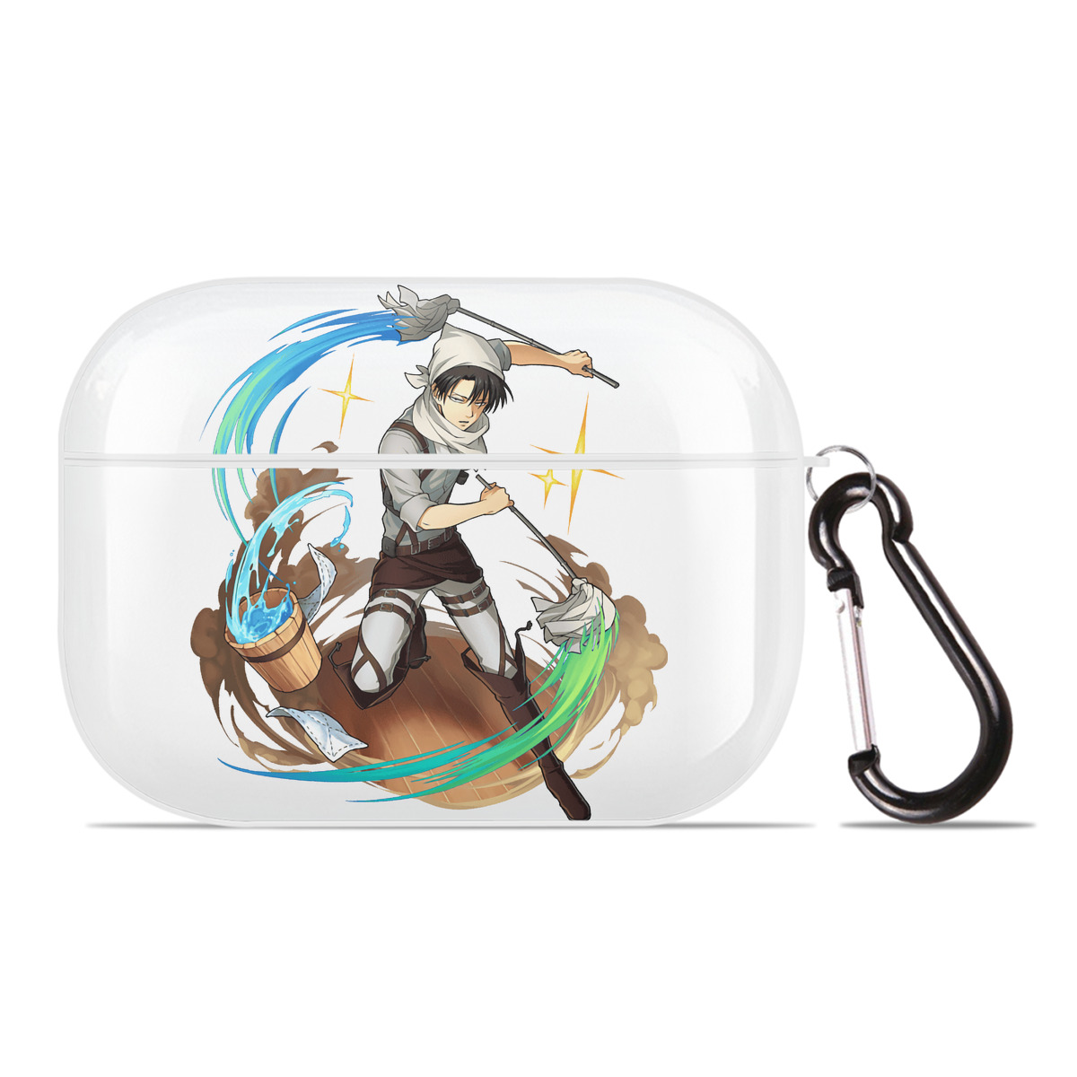 （画像用） 進撃の巨人 リヴァイ·アッカーマン Attack on Titan Levi Ackerman 【AirPods Pro用】ハードシェル保護ケース 耐衝撃・防指紋・カラビナ付き商品仕様