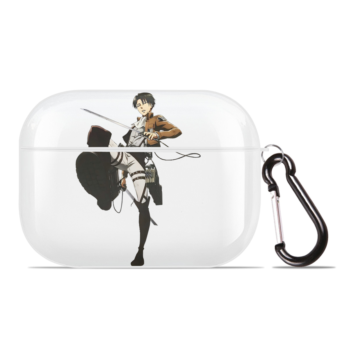（画像用） 進撃の巨人 リヴァイ·アッカーマン Attack on Titan Levi Ackerman 【AirPods Pro用】ハードシェル保護ケース 耐衝撃・防指紋・カラビナ付き商品仕様