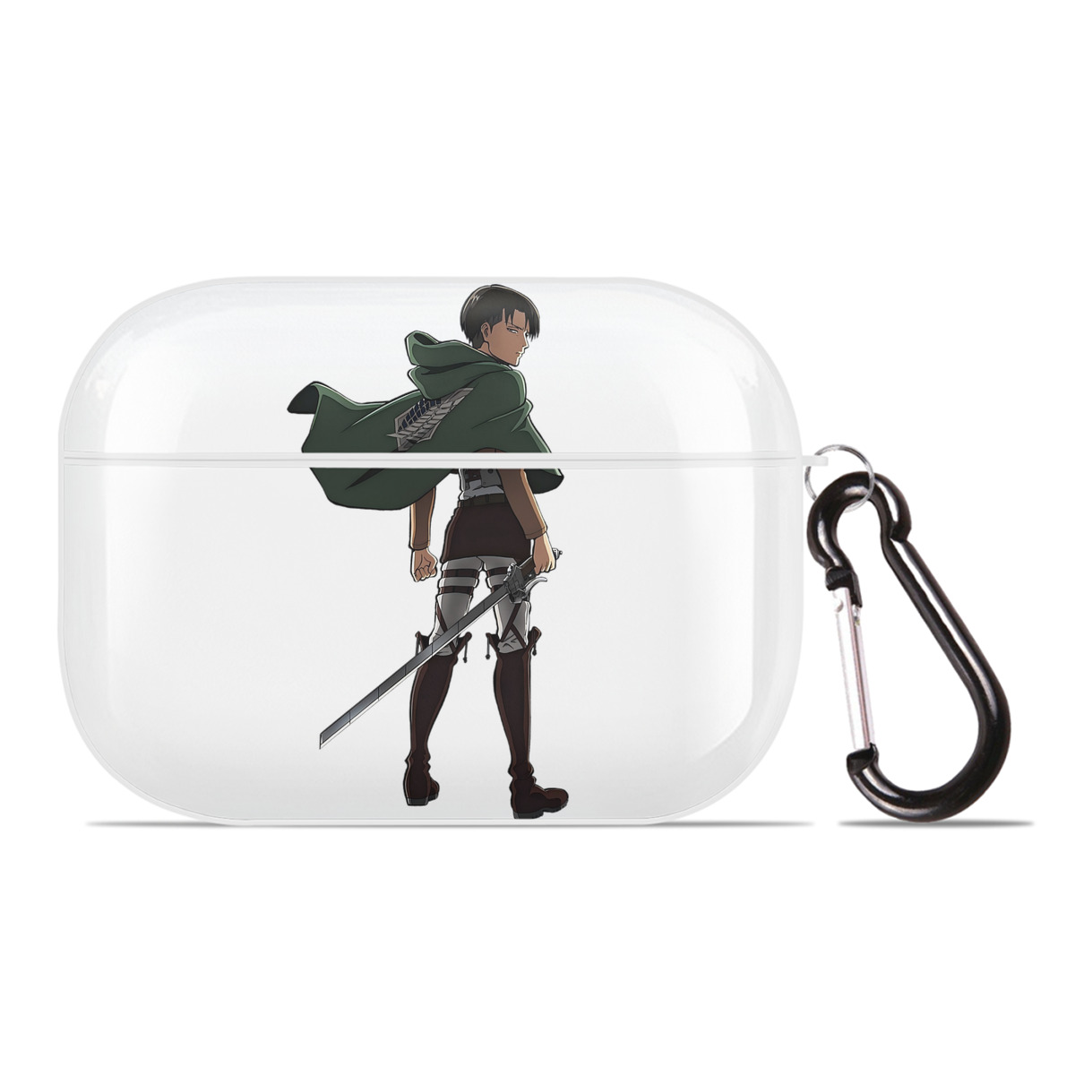 （画像用） 進撃の巨人 リヴァイ·アッカーマン Attack on Titan Levi Ackerman 【AirPods Pro用】ハードシェル保護ケース 耐衝撃・防指紋・カラビナ付き商品仕様