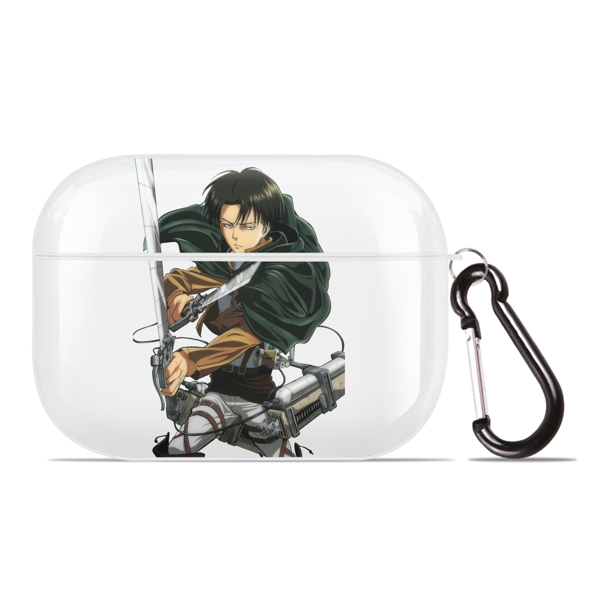 （画像用） 進撃の巨人 リヴァイ·アッカーマン Attack on Titan Levi Ackerman 【AirPods Pro用】ハードシェル保護ケース 耐衝撃・防指紋・カラビナ付き商品仕様