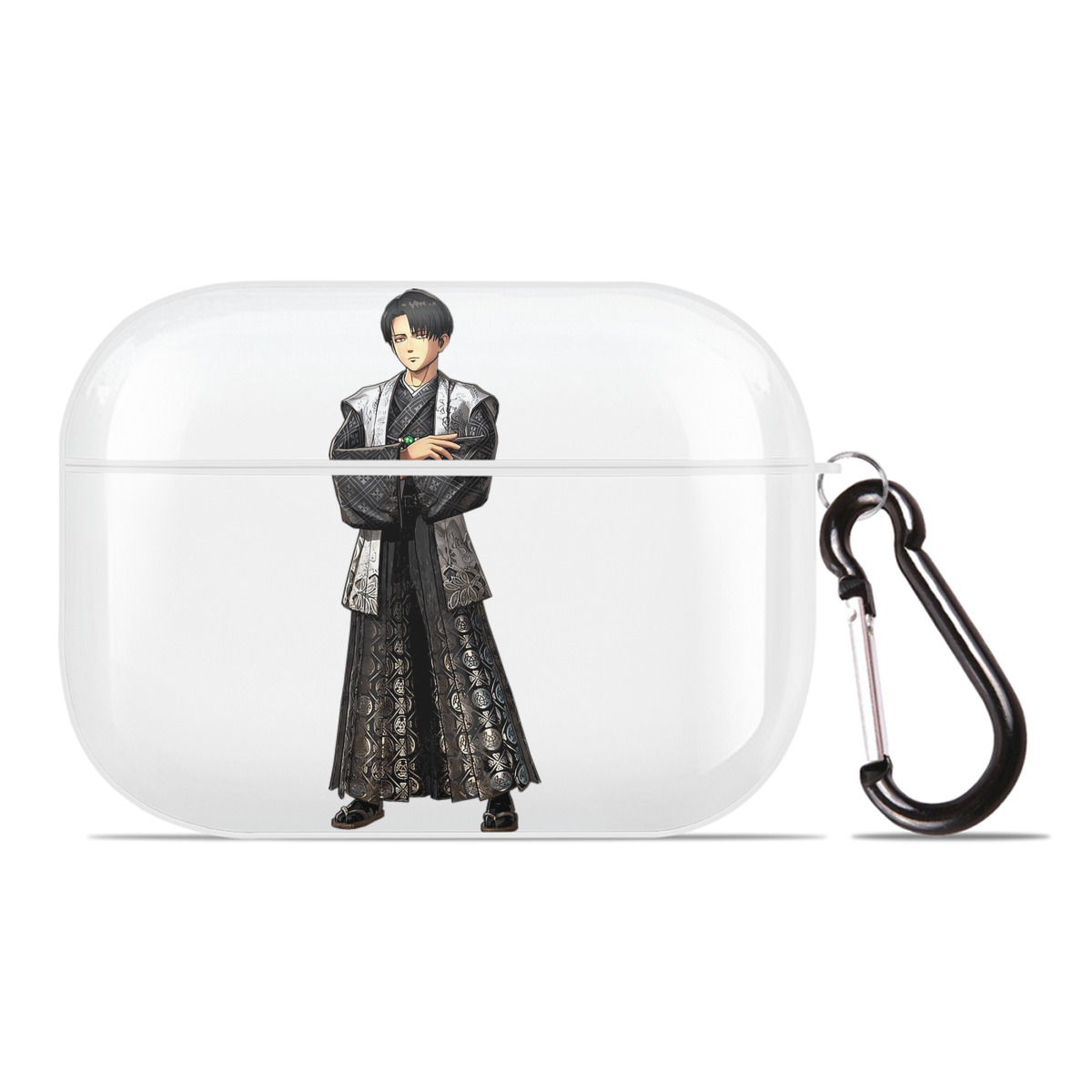 （画像用） 進撃の巨人 リヴァイ·アッカーマン Attack on Titan Levi Ackerman 【AirPods Pro用】ハードシェル保護ケース 耐衝撃・防指紋・カラビナ付き商品仕様