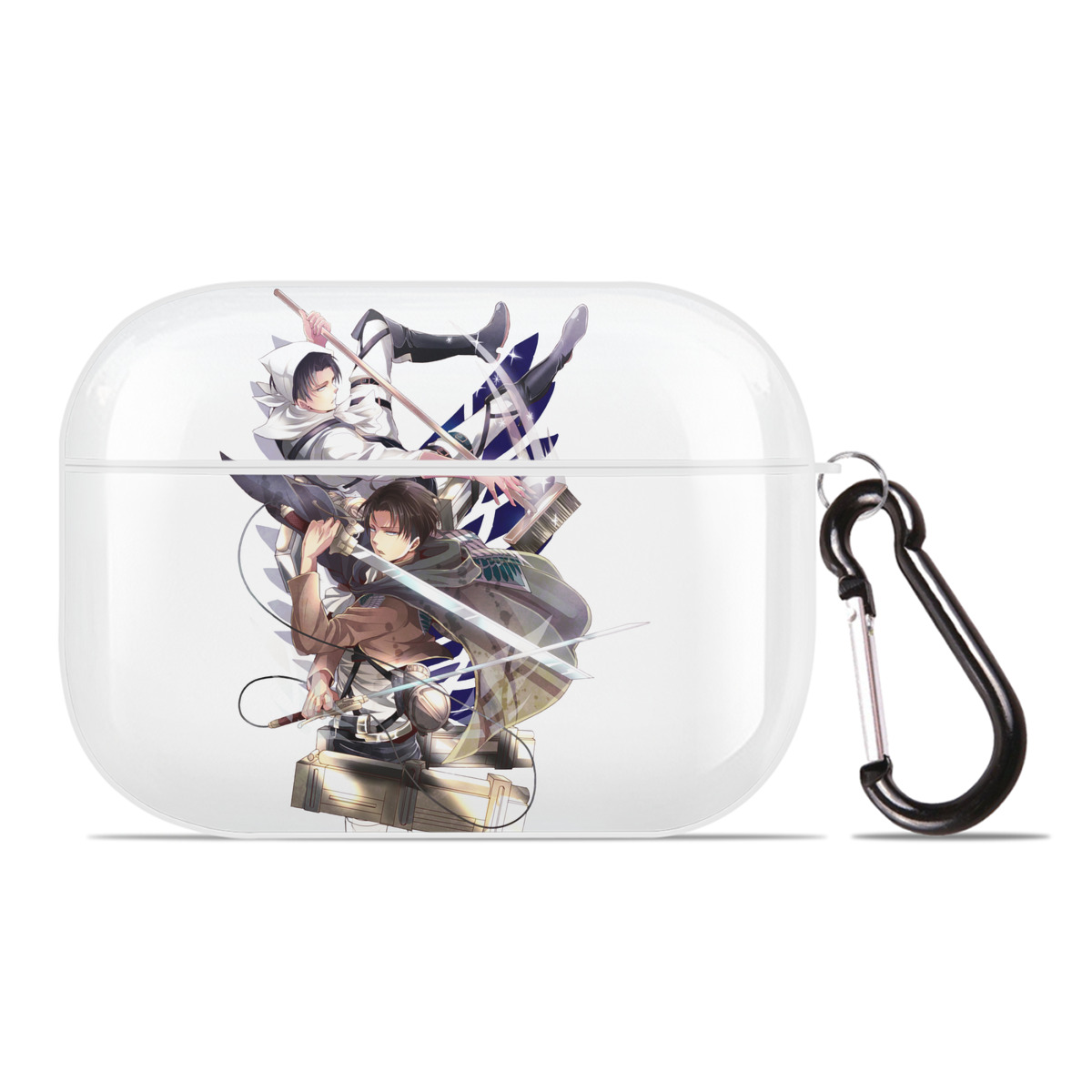 （画像用） 進撃の巨人 リヴァイ·アッカーマン Attack on Titan Levi Ackerman 【AirPods Pro用】ハードシェル保護ケース 耐衝撃・防指紋・カラビナ付き商品仕様
