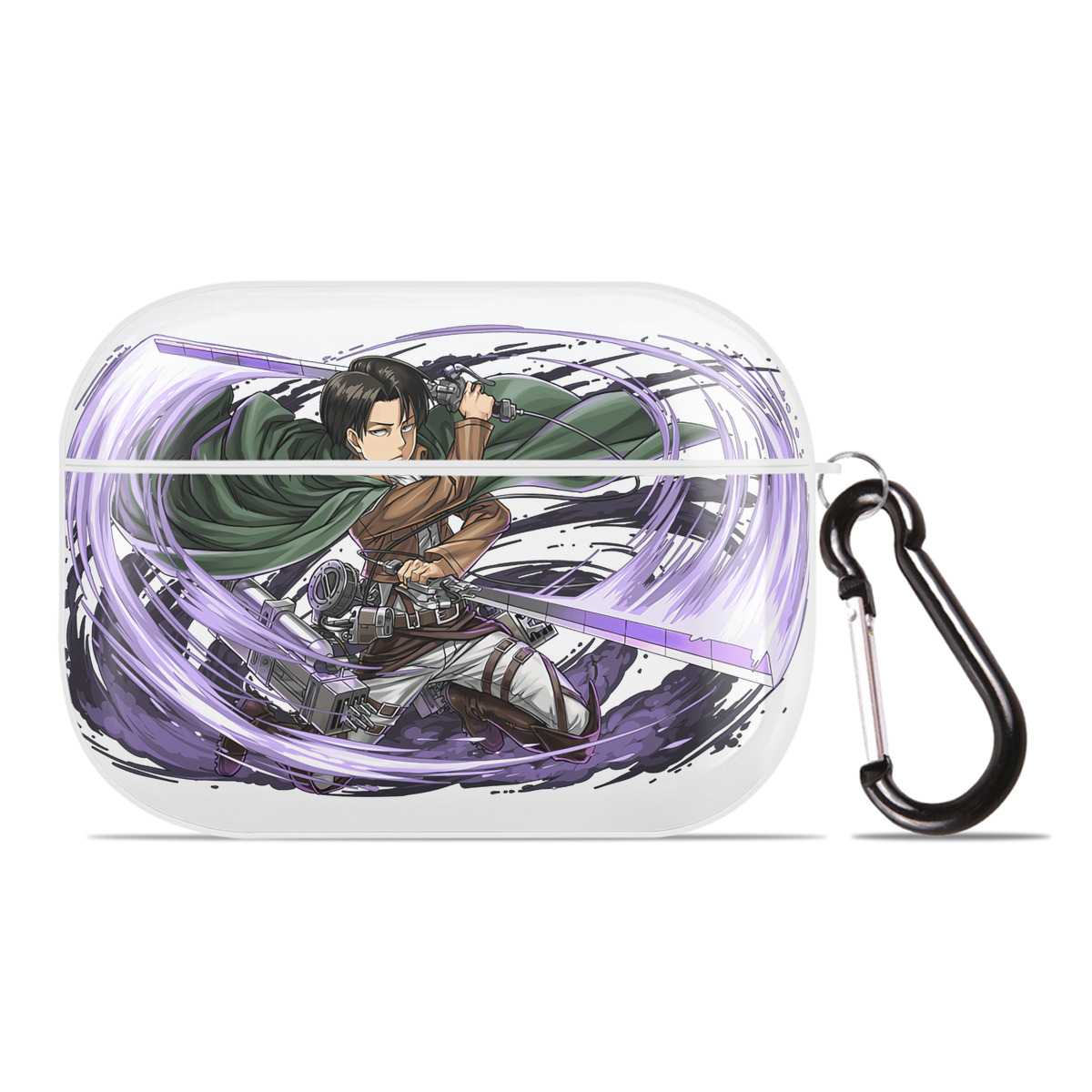 （画像用） 進撃の巨人 リヴァイ·アッカーマン Attack on Titan Levi Ackerman 【AirPods Pro用】ハードシェル保護ケース 耐衝撃・防指紋・カラビナ付き商品仕様