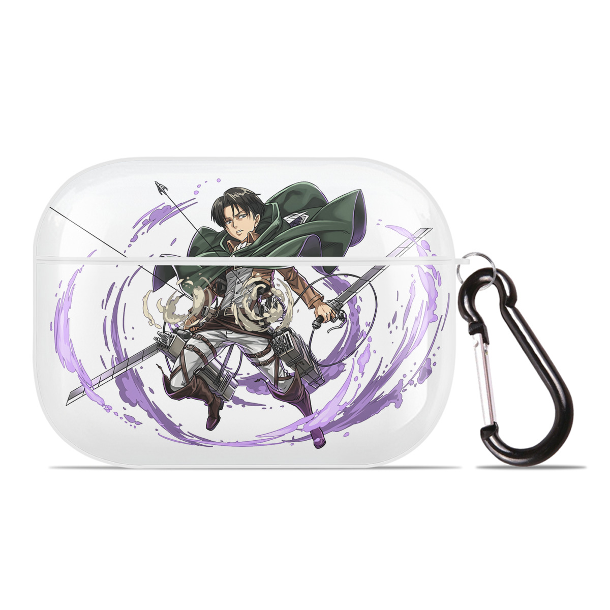 （画像用） 進撃の巨人 リヴァイ·アッカーマン Attack on Titan Levi Ackerman 【AirPods Pro用】ハードシェル保護ケース 耐衝撃・防指紋・カラビナ付き商品仕様