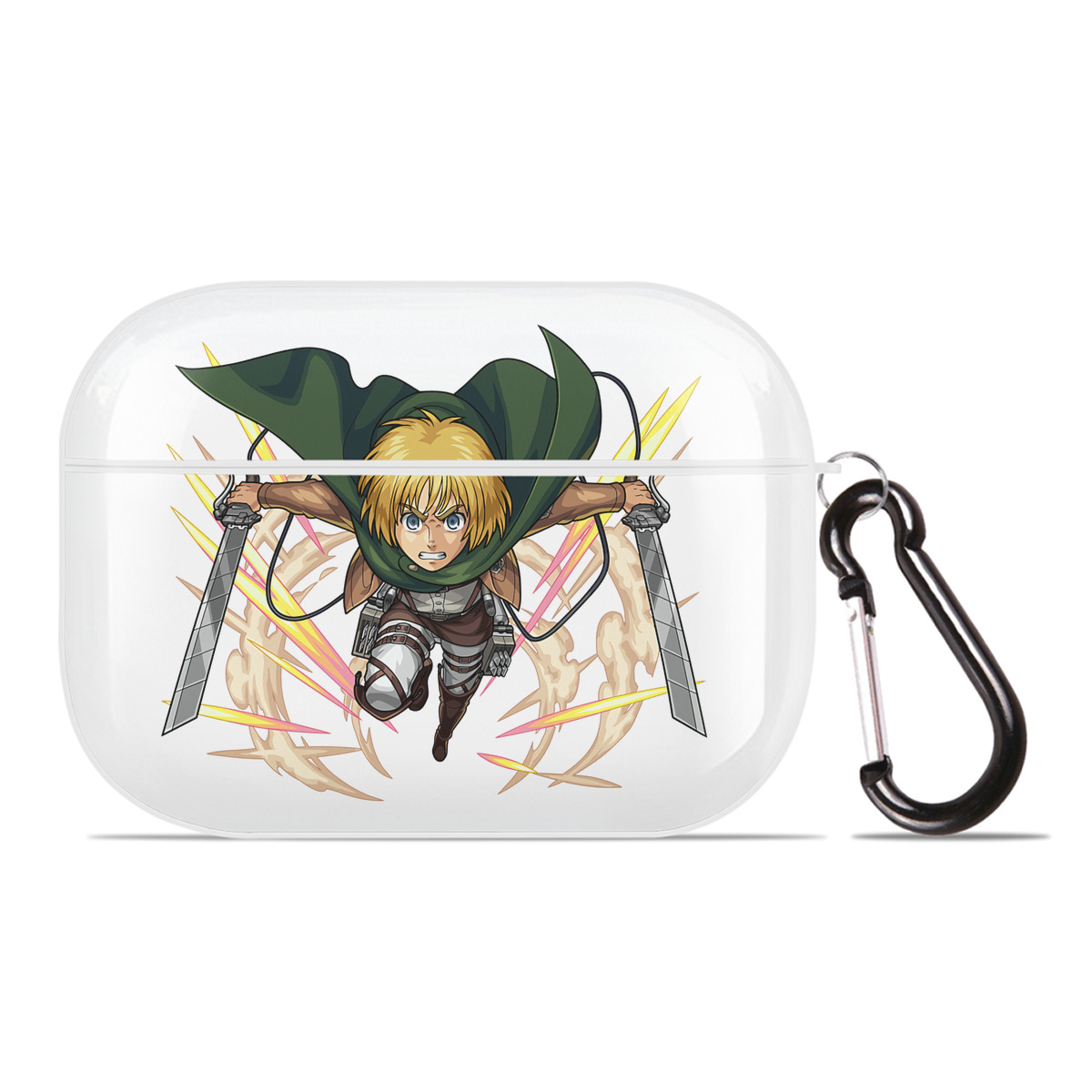 （画像用） 進撃の巨人 アルミン·アルレルト Attack on Titan Armin Arlert 【AirPods Pro用】ハードシェル保護ケース 耐衝撃・防指紋・カラビナ付き商品仕様