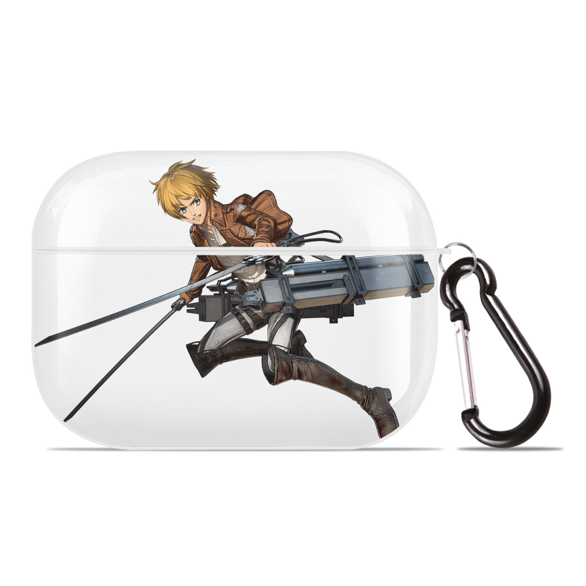 （画像用） 進撃の巨人 アルミン·アルレルト Attack on Titan Armin Arlert 【AirPods Pro用】ハードシェル保護ケース 耐衝撃・防指紋・カラビナ付き商品仕様