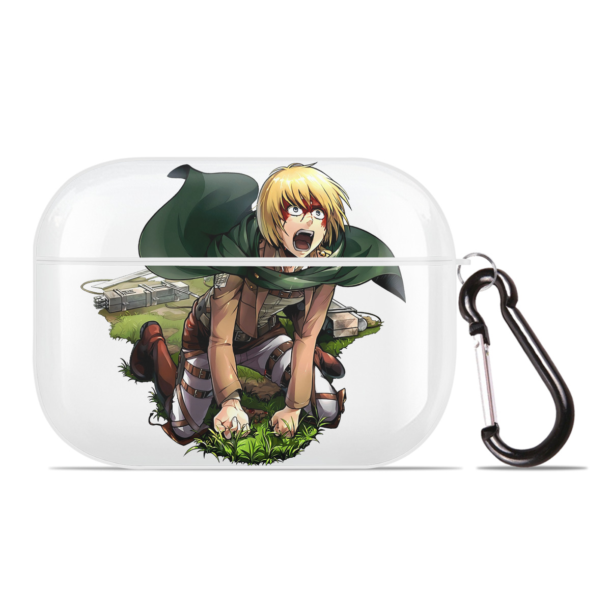（画像用） 進撃の巨人 アルミン·アルレルト Attack on Titan Armin Arlert 【AirPods Pro用】ハードシェル保護ケース 耐衝撃・防指紋・カラビナ付き商品仕様