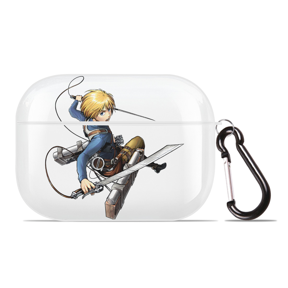 （画像用） 進撃の巨人 アルミン·アルレルト Attack on Titan Armin Arlert 【AirPods Pro用】ハードシェル保護ケース 耐衝撃・防指紋・カラビナ付き商品仕様